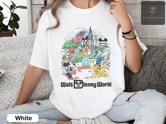 Vintage Walt Disneyworld Park Shirt, Disney world Shirt, Mickey And Friends