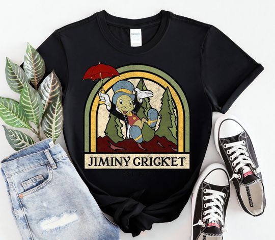 Disney Pinocchio Jiminy Cricket Established 1940 T-Shirt, Pinocchio Tee,Disneyland Family Matching Tee Trip