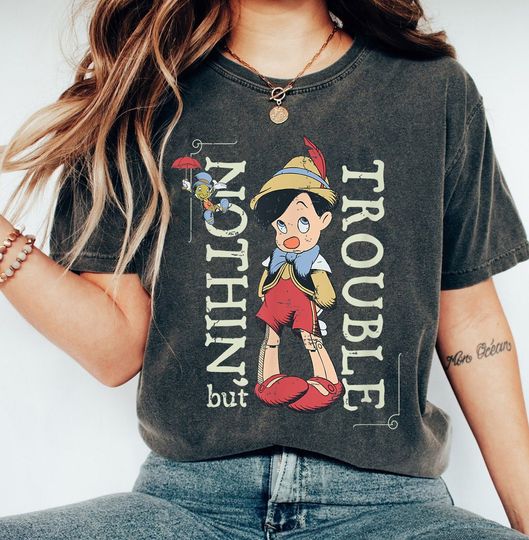 Nothing But Trouble Disney Pinocchio Shirt,  Pinocchio Disney Shirt, Jiminy Cricket Shirt, Disney Family Shirt, Gift Ideas