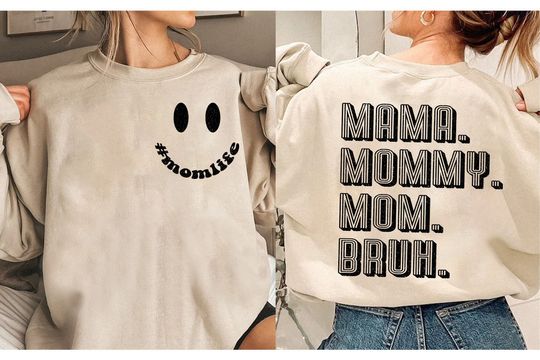 Mama-Mommy-Mom-Bruh Mother Life Vintage Retro Unisex Sweatshirt