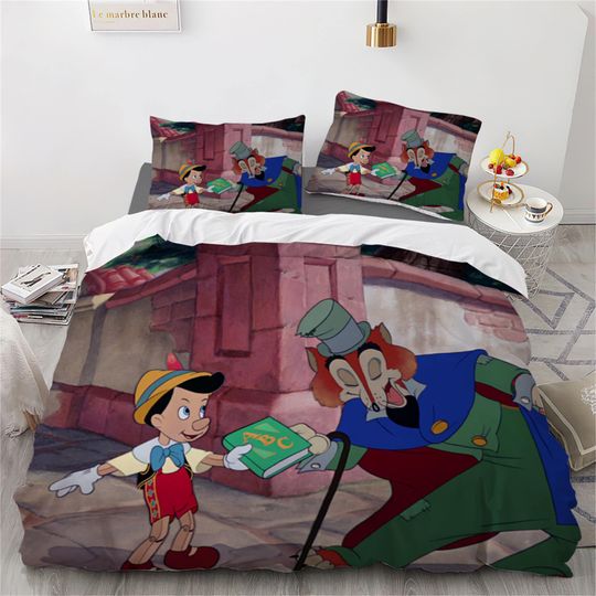 Disney Pinocchio Printing Three Piece Bedding Set Comfortable and Fashionable