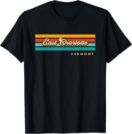 Vintage Sunset Stripes East Charlotte, Vermont T-Shirt