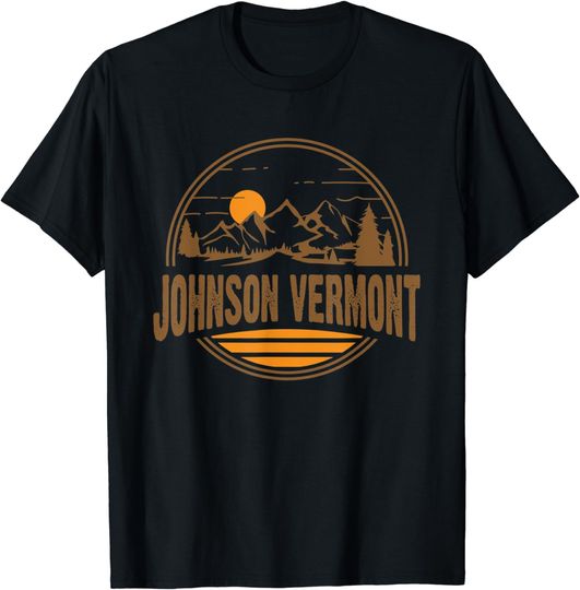 Vintage Johnson, Vermont Mountain Hiking Souvenir Print T-Shirt