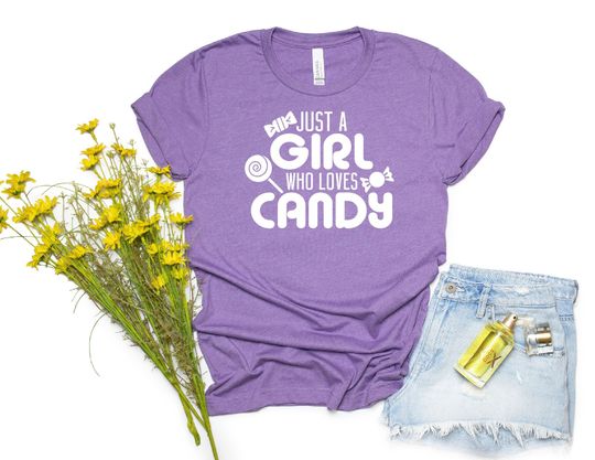 Just A Girl Who Loves Candy Shirt, Candy Shirt, Sweets Candy Lover, Candies Girl Shirt, Gift For Cute Girls, Gift For Candy Lover
