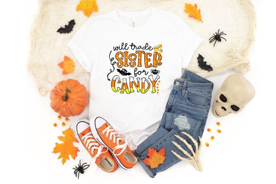 Will Trade Sister For Candy Shirt, Halloween Shirt, Halloween Shirt for Kids, Funny Halloween Shirt, Trick or Treat Shirt, Hocus Pocus Shirt