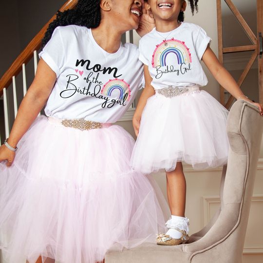 Rainbow Birthday Family T-Shirts