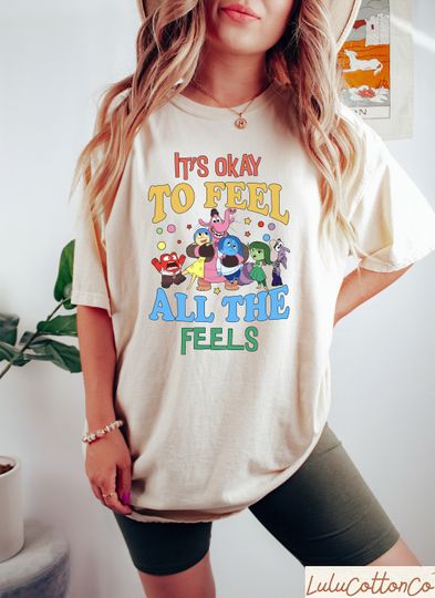 Disney Inside Out It's Okay To Feel All The Feels T-Shirt, Mental Health shirt, Inclusion Shirt, Speech Therapy Gift