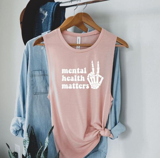 Mental health matters skeleton | Mental health | Muscle Tank | Kind Loose tank | Be kind | Workout Tshirt | Workout Top | Workout Tank