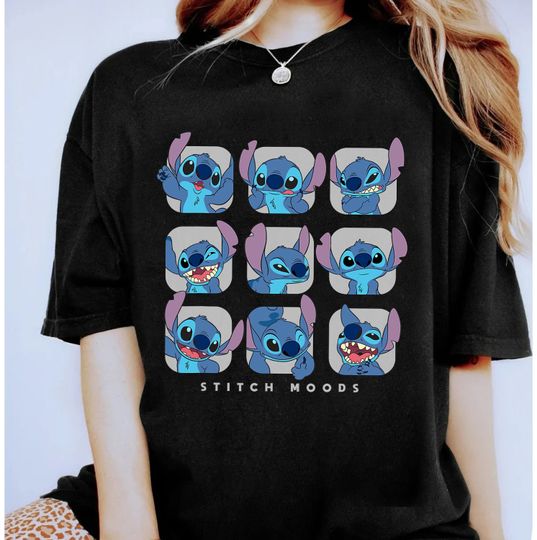 Disney Stitch Moods Shirt - Disney Graphic Tee - Disneyland Shirt