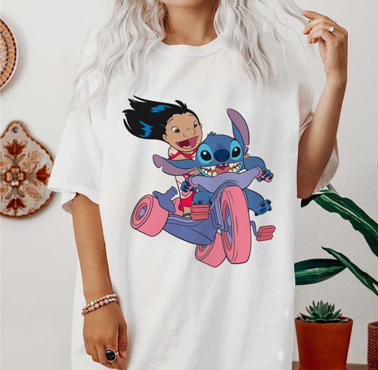 Disney Lilo And Stitch Bike Adventure Graphic Shirt