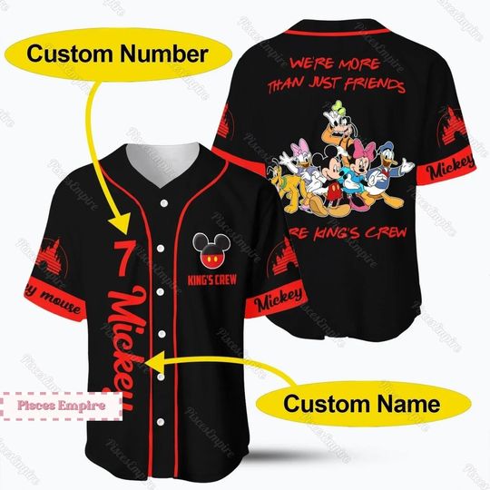 Mickey Mouse Jersey, Mickey Mouse Baseball Jersey, Mickey Disney Jersey Shirt,
