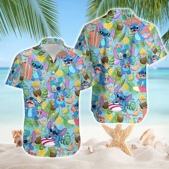 Stitch Hawaiian Shirt, Stitch Summer Shirt, Summer Hawaiian TShirt