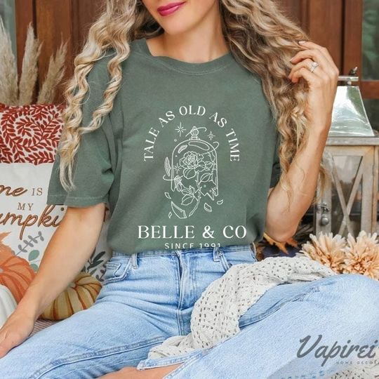 Vintage Tale as Old as Time Comfort Colors Shirt, Retro Beauty and the Beast T-Shirt, Belle Princess, Family Vacation, Gift for book lover
