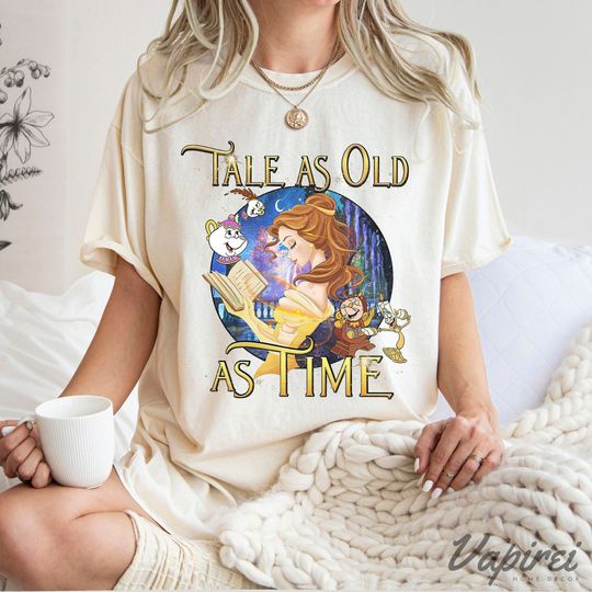 Vintage Tale As Old As Time Shirt, Disney Princess Belle Shirt, Beauty And The Beast , Family Vacation Shirt
