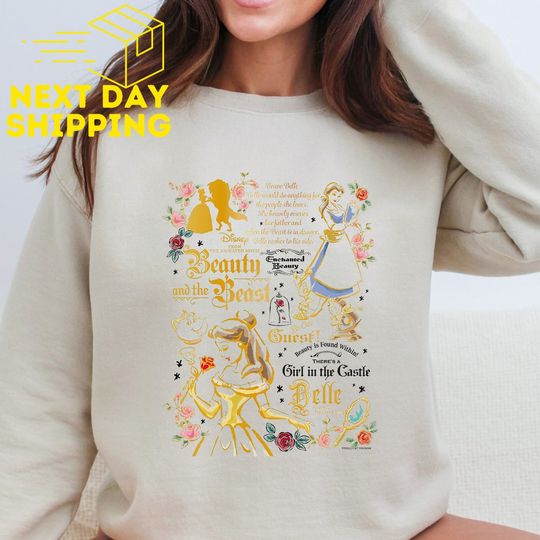 Disney Princess Beauty and The Beast Sweatshirt, Disney Movie Sweatshirt, Disneyland , Disneyworld Trip Tee, Matching Family