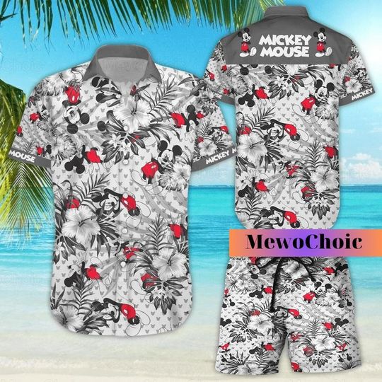 Mickey Men Hawaiian Shirt, Mickey Mouse Swim Beach Shorts