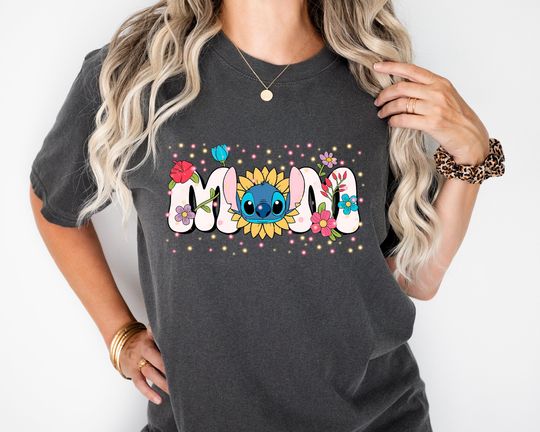 Disney Stitch Mom Shirt, Mother's Day Shirt, Disneyworld Mommy Flowers Shirts