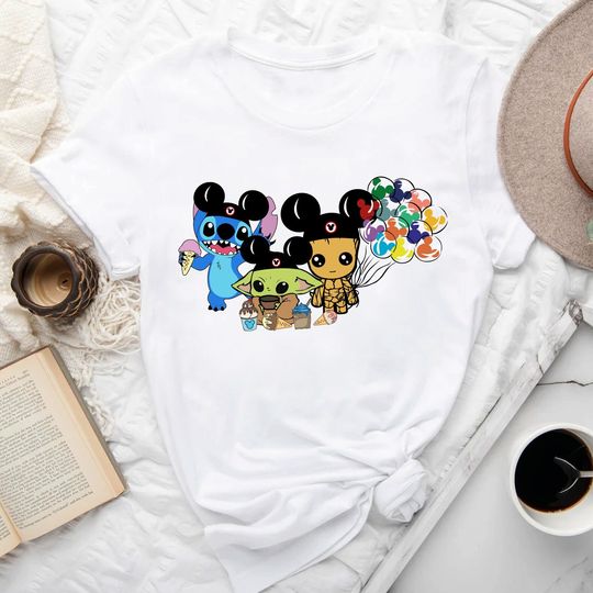 Mickey Shirt, Stitch, Baby Yoda, Baby Groot Shirt, Stitch & Baby Yoda Snacks Shirt