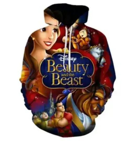 Beauty and the Beast  Men Fashion Casual Pullover Streetwear Hoodies