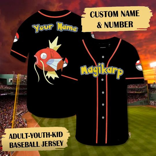 Custom Name Baseball Jersey, Japanese Animated Baseball Jersey, Koi Fish Jersey Shirt