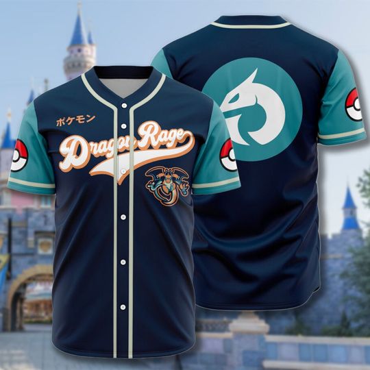 Dragon Type Baseball Jersey, Japanese Animated Baseball Jersey