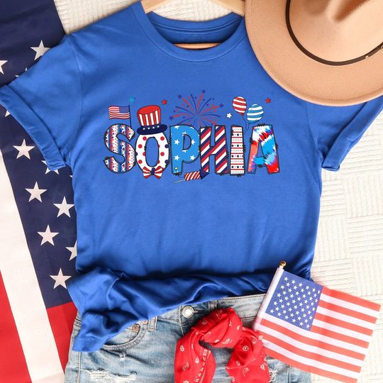 Personalized Fourth of July Kids Shirt, Custom Name