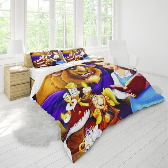 Beauty And The Beast Three Piece Printed Fashion Pattern Bedding Set