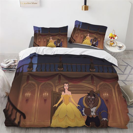 Belle's Magical World Three Piece Bedding Set Comfortable and Fashionable Children's Adult Set