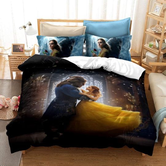 FRECASA Fairy Tales Bedding Beauty and The Beast 3D Bedding Set