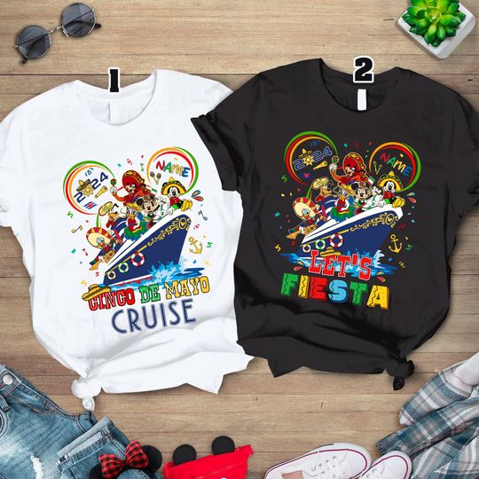 Personalized Disney Cinco de Mayo Mickey & Friends Let's Fiesta Cruise Line Shirt