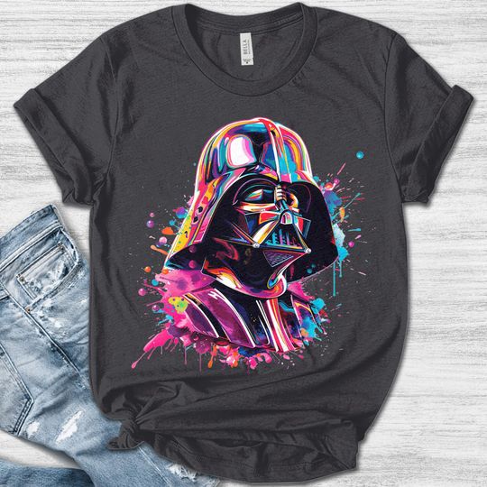 Star Wars Vintage Shirt, Star Wars Darth Vader Head Neon Gradient Graphic T-Shirt, Star Wars Shirt, Star Wars Retro Shirt SKUY20