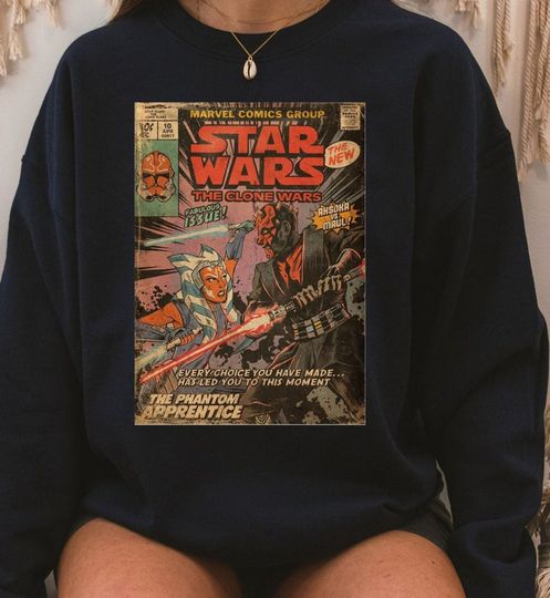 Ahsoka And Maul Sweatshirt, Ahsoka Tano Shirt, Darth Maul, Vintage Star Wars Sweatshirt, The Clone Wars, Star Wars Fans Shirt