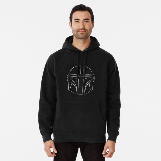 This Is The Way White Line Art Pullover Hoodie