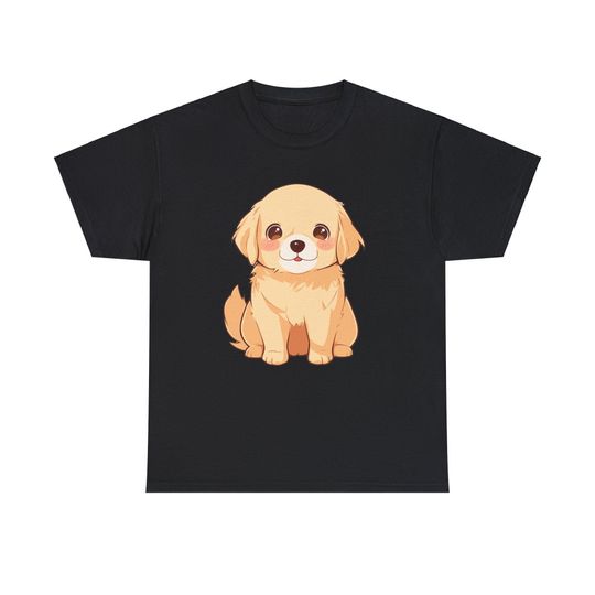 Kawaii Golden Retriever, Dog Graphic Tee, Dog Lover Gift