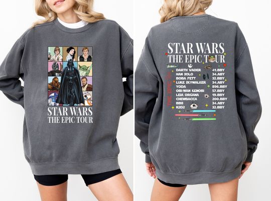 Comfort Colors Star Wars The Epic Tour Sweatshirt, Star Wars The Era Tour Sweater, Star Wars Darth Vader Sweatshirt, Star Wars Characters