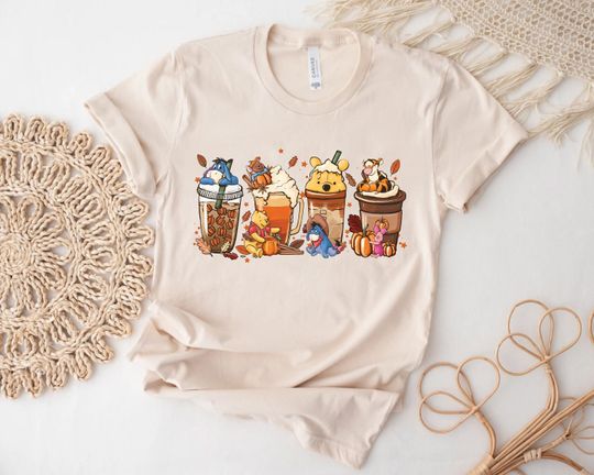 Vintage Halloween Winnie the Pooh Shirt, Disney Halloween Coffee , Pumpkin Spice Latte , Vintage Disney Halloween shirt