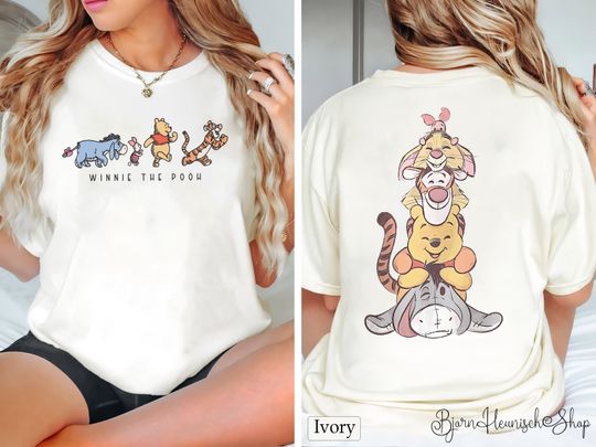 Winnie The Pooh And Friends Shirt, Winnie The Pooh Two-Sided Shirt, Pooh Bear Shirt, Pooh Friends Shirt, Pooh Family Shirt, Disney Shirt