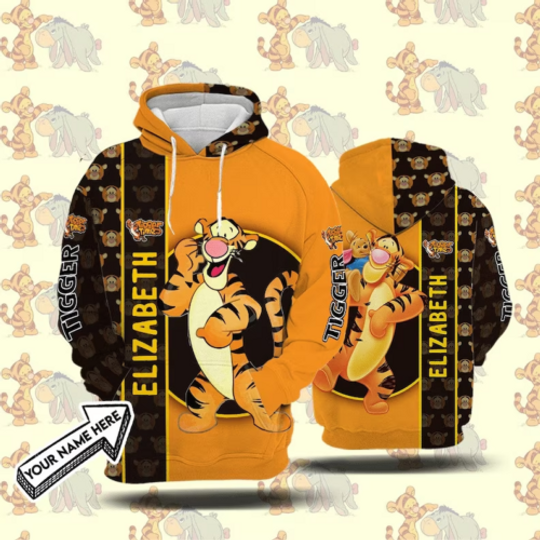 Personalized Funny Tigger Winnie The Pooh Characters Fans Hoodie 3D Printed