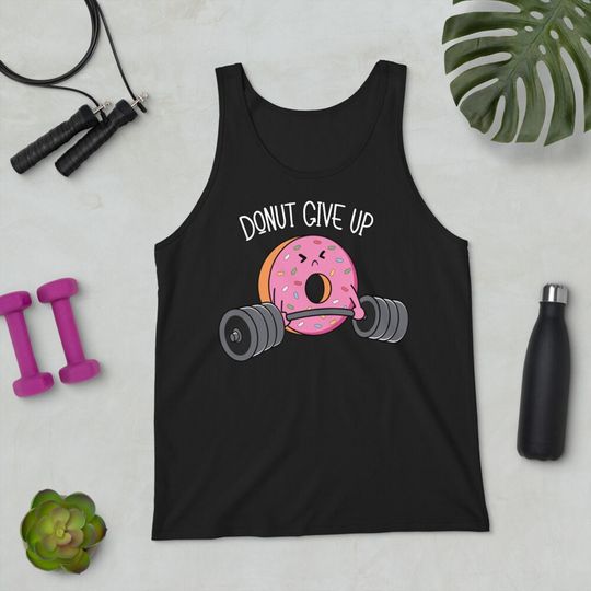 Donut Weightlifting Tank Top, Gym Shirt