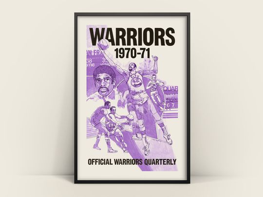 Violet Golden State Warriors 1970-1971 Basketball Poster