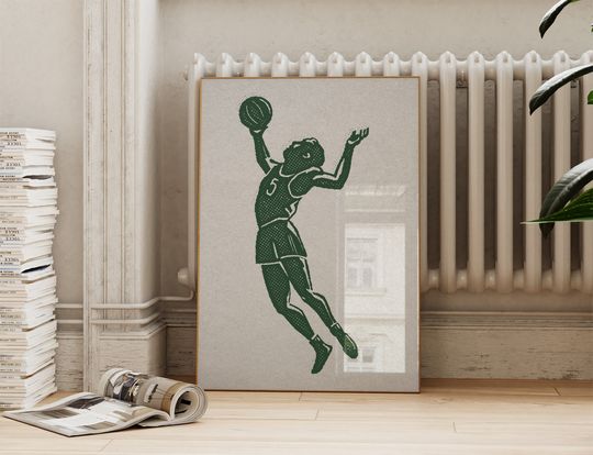 Basketball Poster | Vintage Sports Poster | Boys Room Wall Art