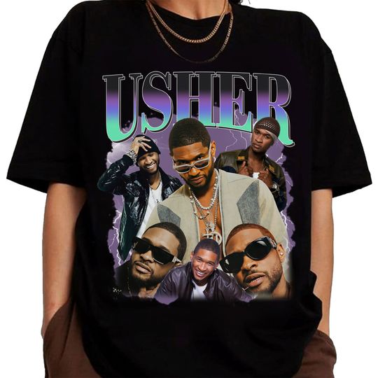 Limited Rapper Usher Shirt, Vintage Usher 90s Shirt, Retro Usher Graphic Tee For Fan, Usher Rap Hip Hop Y2k Clothing, Usher Fan Unisex Tee
