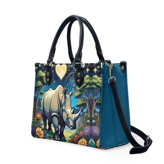 Rhinoceros Rhino Leather Handbag, Gift for Mother's Day