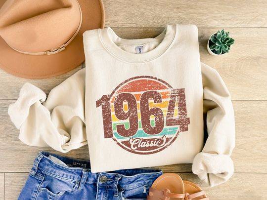 Vintage 1964 Shirt, Gift for Grandma Grandpa, 60th Birthday Shirt, 1964 Vintage Shirt, 1964 Retro TShirt