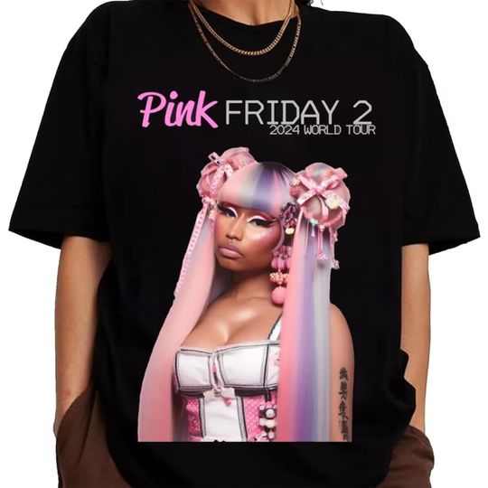 Nicki Minaj Tour 2024 T-Shirt, Nicki Minaj Pink Friday 2 Concert Shirt, Nicki Minaj Fan Gift, Nicki Minaj Merch, Rapper Nicki Minaj Shirt