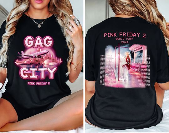 Nicki Minaj Pink Friday 2 2024 Tour Shirt, Nicki Minaj World Tour Shirt, Gag City Shirt, Nicki Minaj 2024 Concert Tee, Pink Friday 2 Merch
