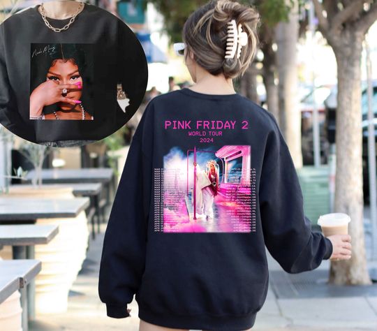 Pink Friday 2 Airbrush Nicki Minaj 2 Sided Shirt, Nicki Minaj Tour Shirt, Nicki Minaj Merch, Nicki Minaj Pink Friday 2 Sweatshirt