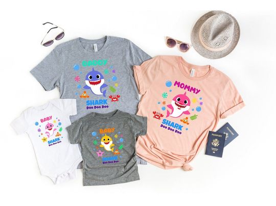 Family Shark Doo Doo Doo Shirt, Birthday Shark Shirts, Matching Birthday Family Shirts, Baby Shark Theme T-Shirt, Matching Family Shark Tee