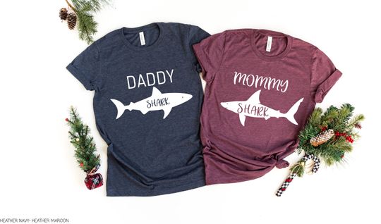 Mommy Daddy Shirts, Pregnancy Announcement Shirts, Mommy Shark, Daddy Shark, Family Shark Shirts, New Mom Shirt, Cute Shark Gift, Mama Shark