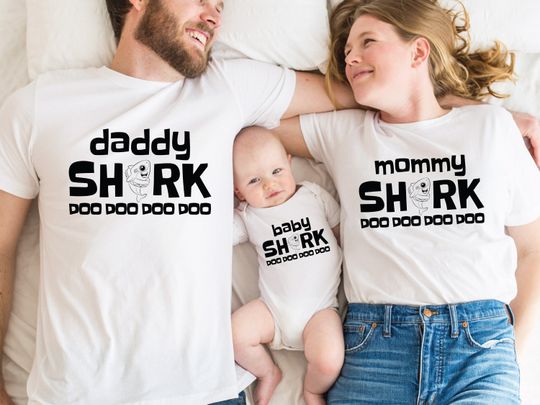 Baby Shark Family Matching Shirts, Mommy Daddy Shark Doo Doo Shirt, Baby Shark Onesie, Birthday Party Family T-Shirt, Baby Shark Onesie